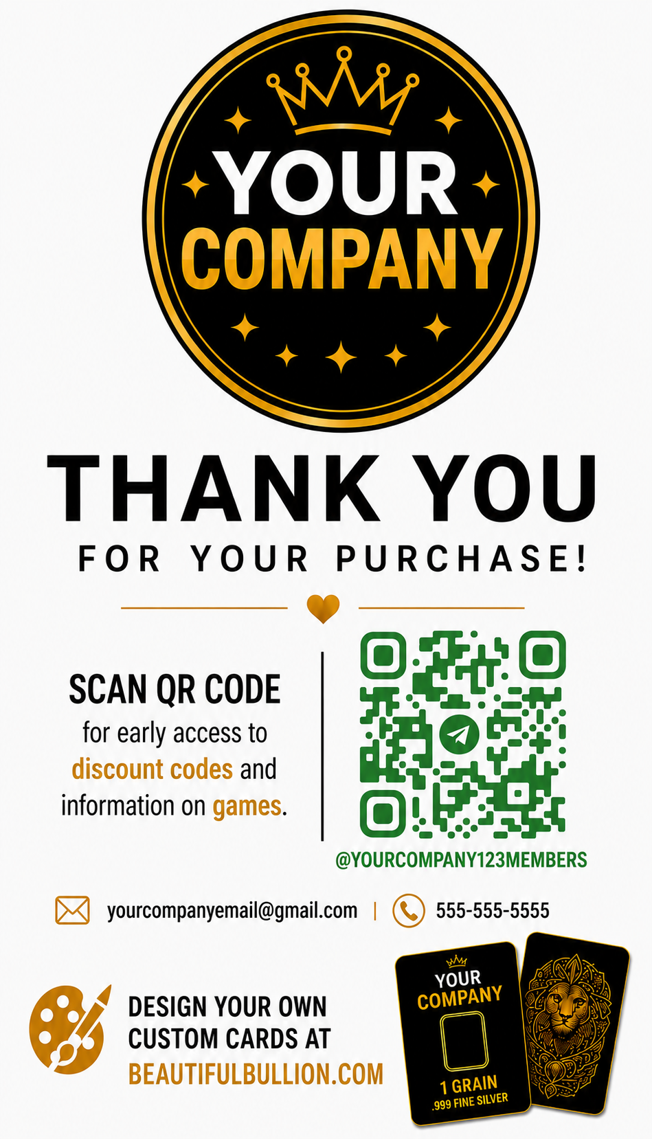 250 1 Grain Cards- your Personalized Logo Design
