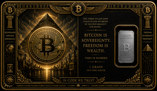 250 1 Grain Silver Cards Crypto - Bitcoin Design