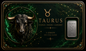 250 1 Grain Silver Cards Zodiac- Taurus Design